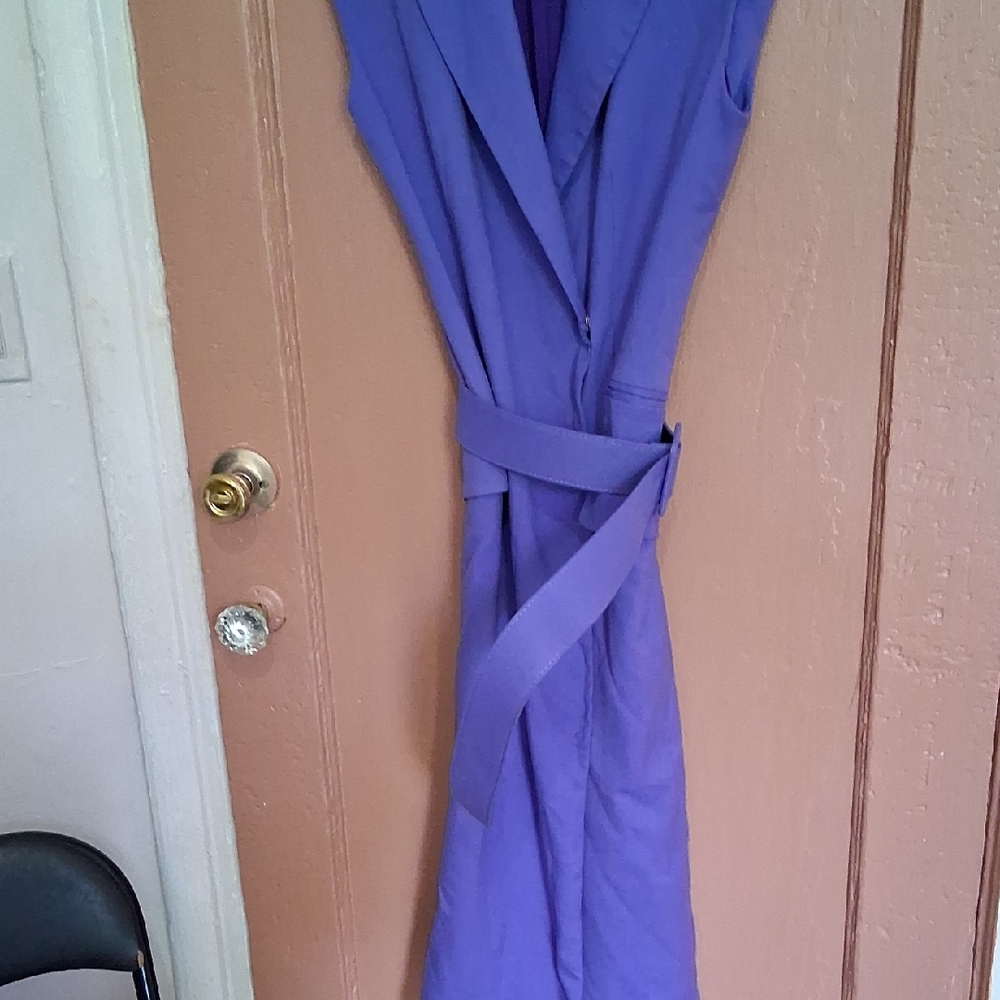 Elegant Purple Sleeveless Midi Dress Size S